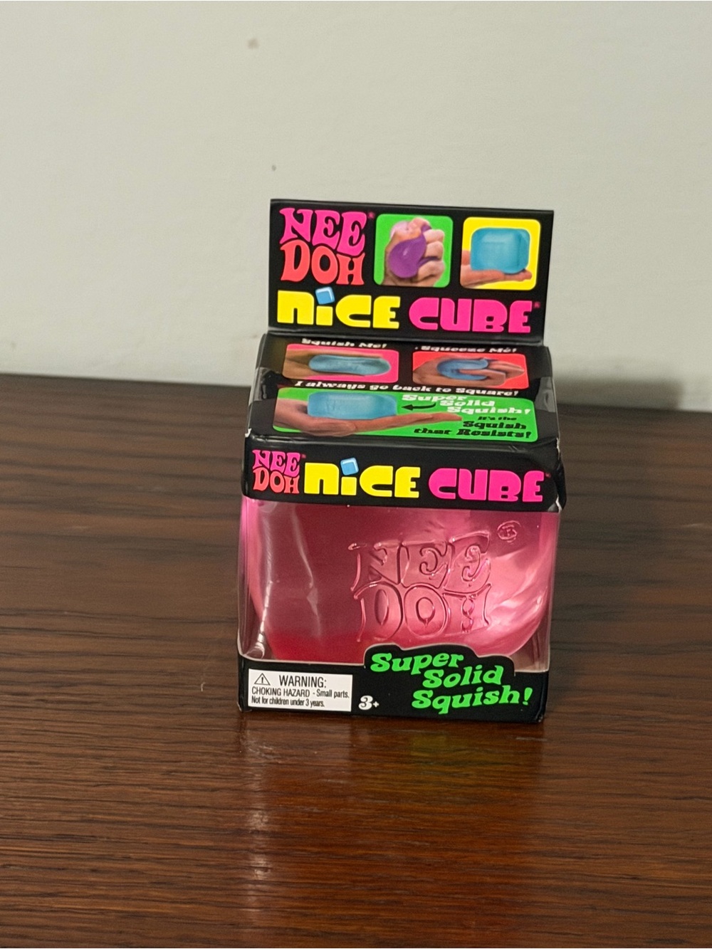 NeeDoh Nice Cube Pink Super Solid Squish New